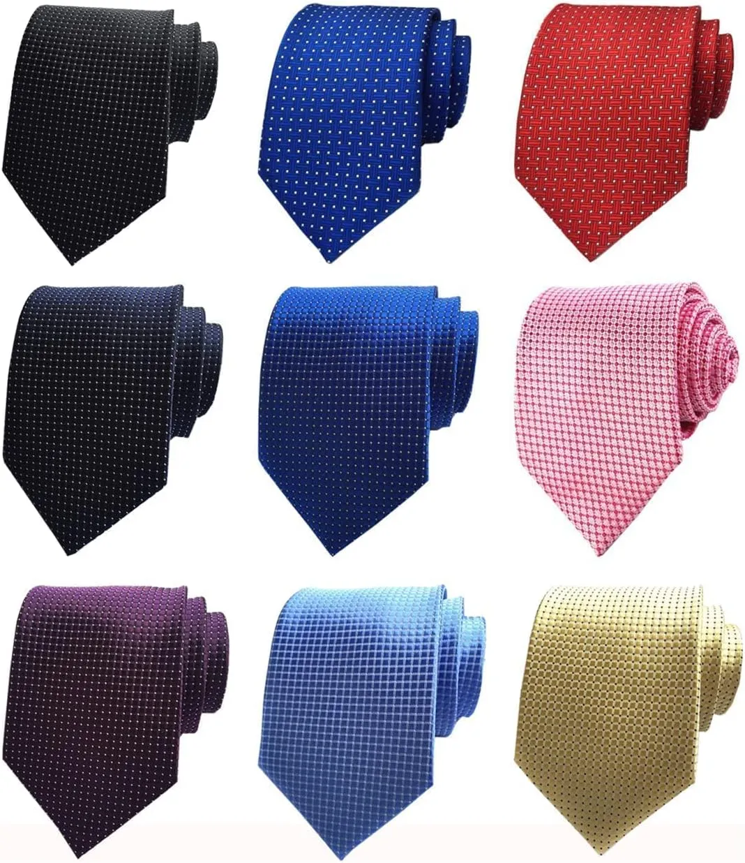 Adulove Men's Necktie Classic Silk Tie Woven Jacquard Neck Ties