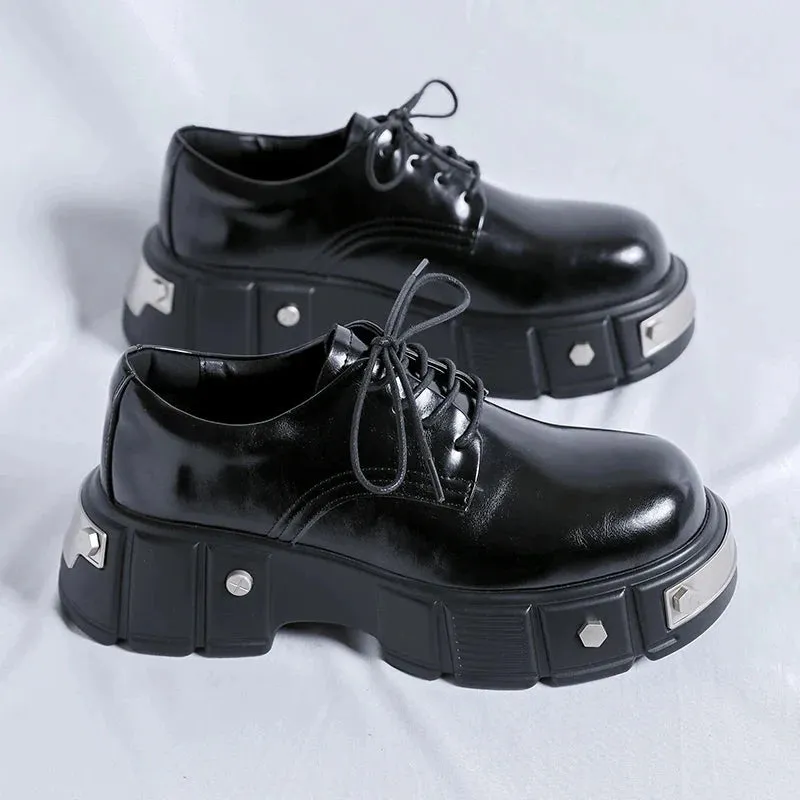 Amozae- Ahyeon Metal Plate Extra Chunky Leather Shoes