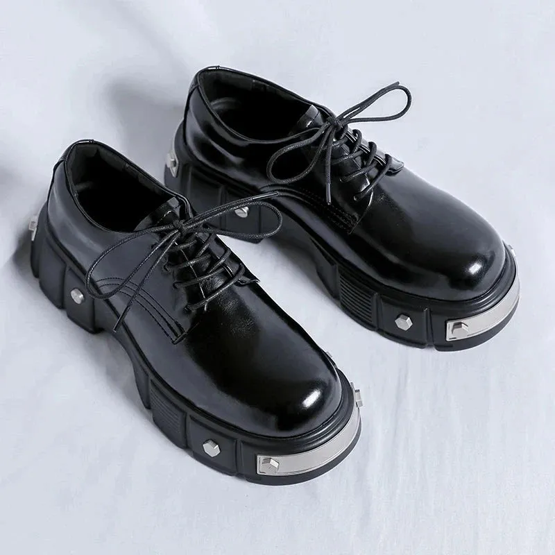Amozae- Ahyeon Metal Plate Extra Chunky Leather Shoes