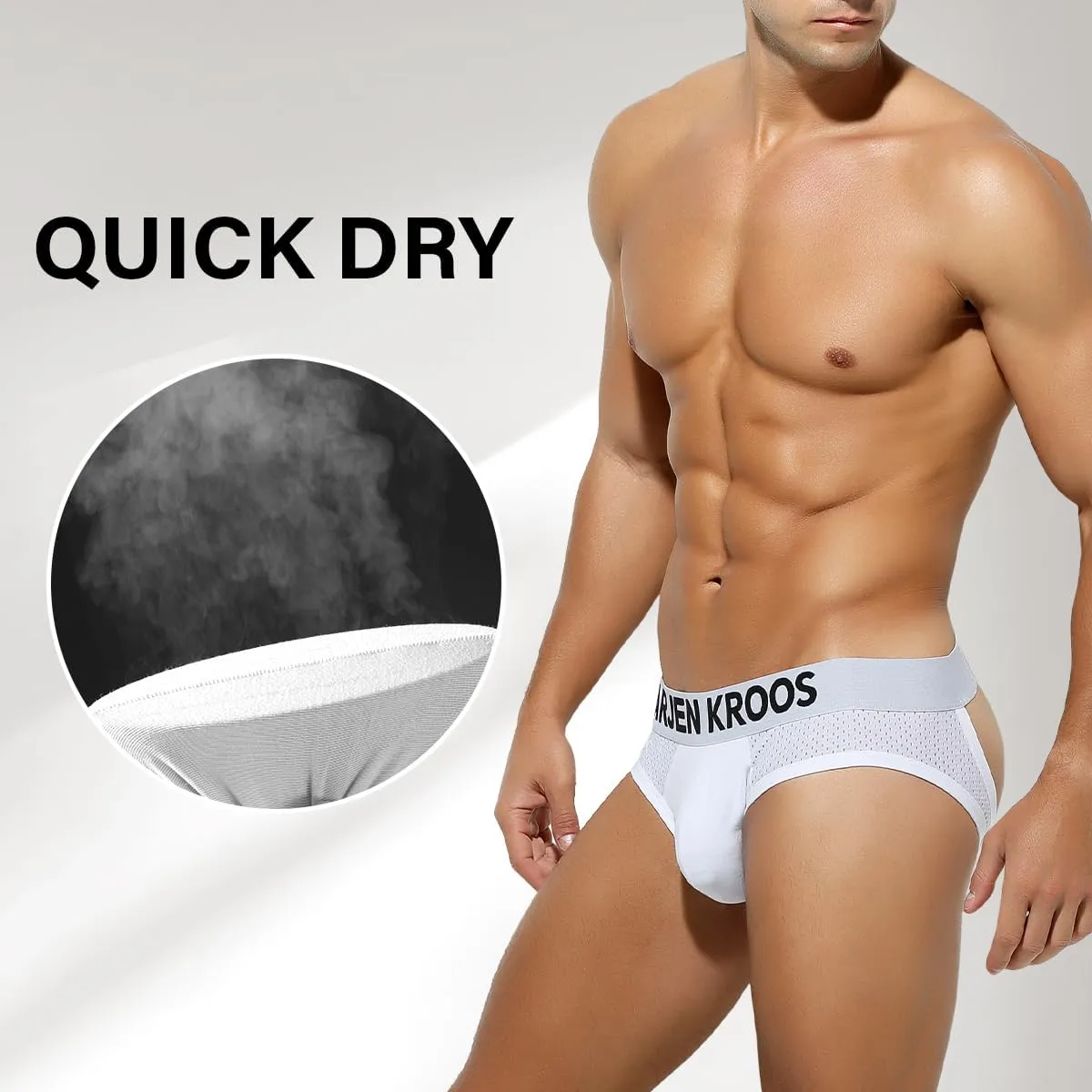 Arjen Kroos Men's Jockstrap Underwear Breathable Mesh Jock Straps Cotton Athletic Supporter