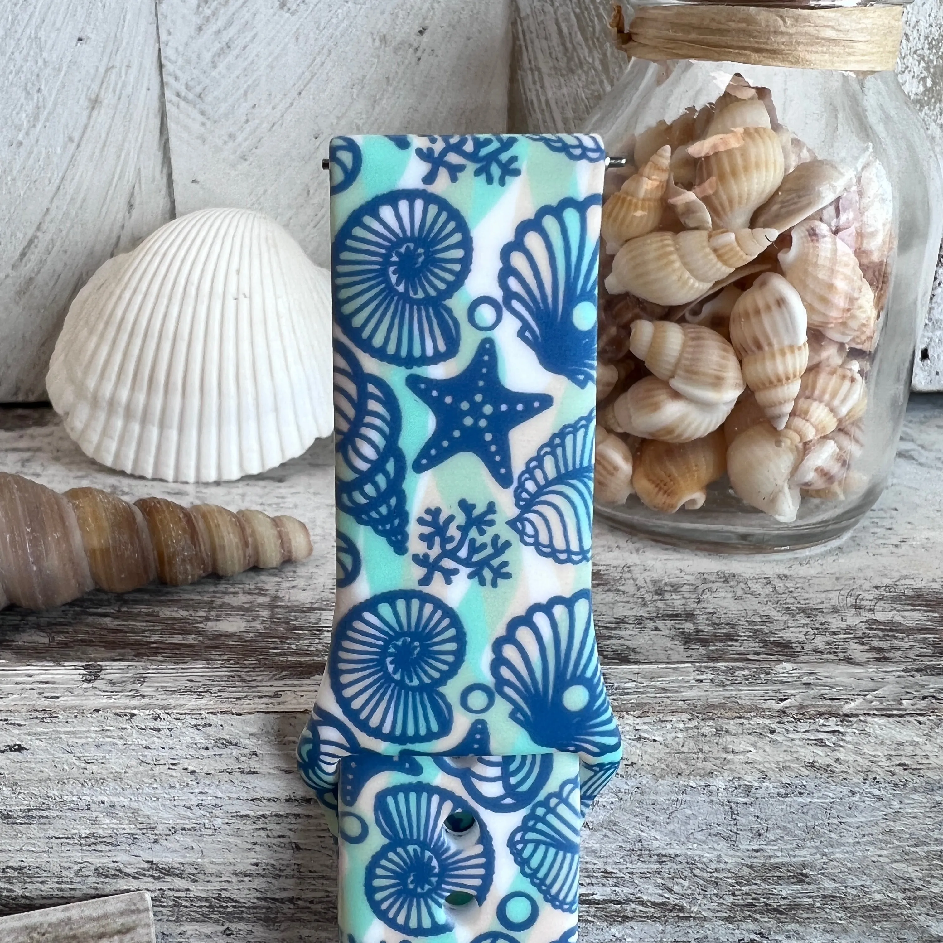 Beachy Seashell Print Silicone Band For Samsung Watch