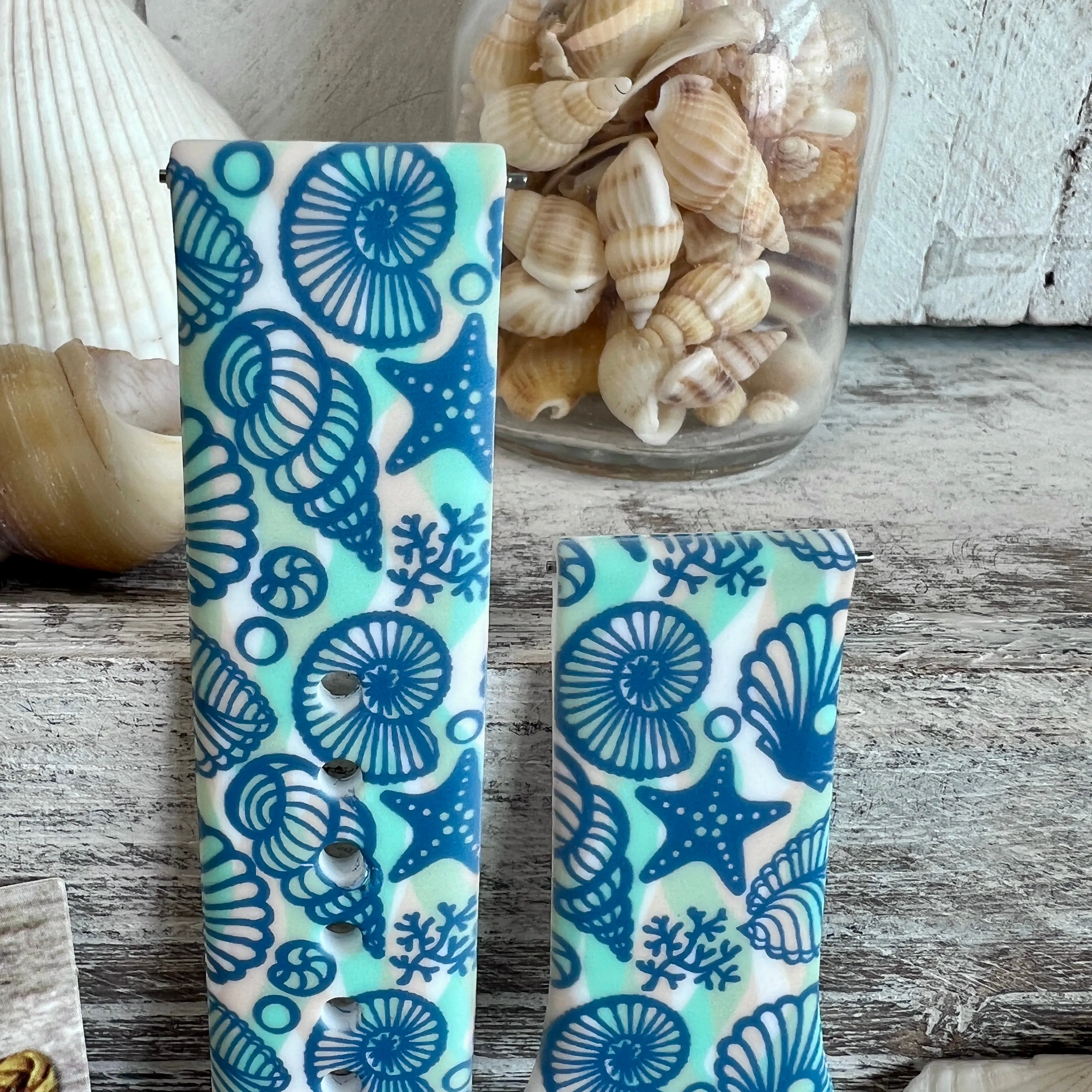 Beachy Seashell Print Silicone Band For Samsung Watch