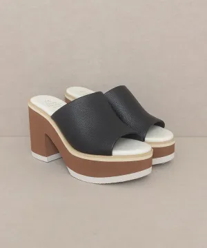 Black Multi-Layer Platform Heel