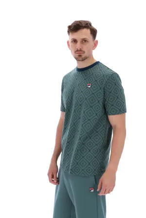 Fila® Vintage WILLIAM AOP Printed T-Shirt/Dark Forest - New AW23