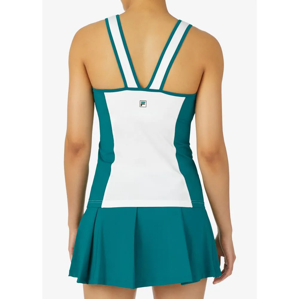 Fila Women's LA Finale V Back Tank - White/Deep Lake