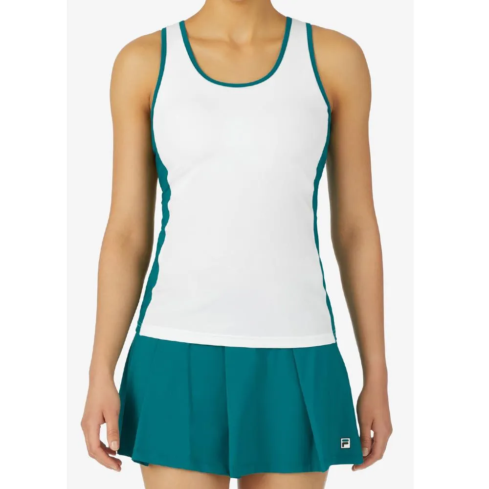 Fila Women's LA Finale V Back Tank - White/Deep Lake