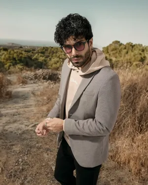 Formal Brown Textured Blazer - Artura