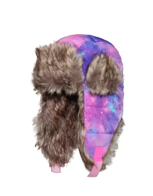 GIRLS 4-16 QUILTED PRINTED TRAPPER HAT