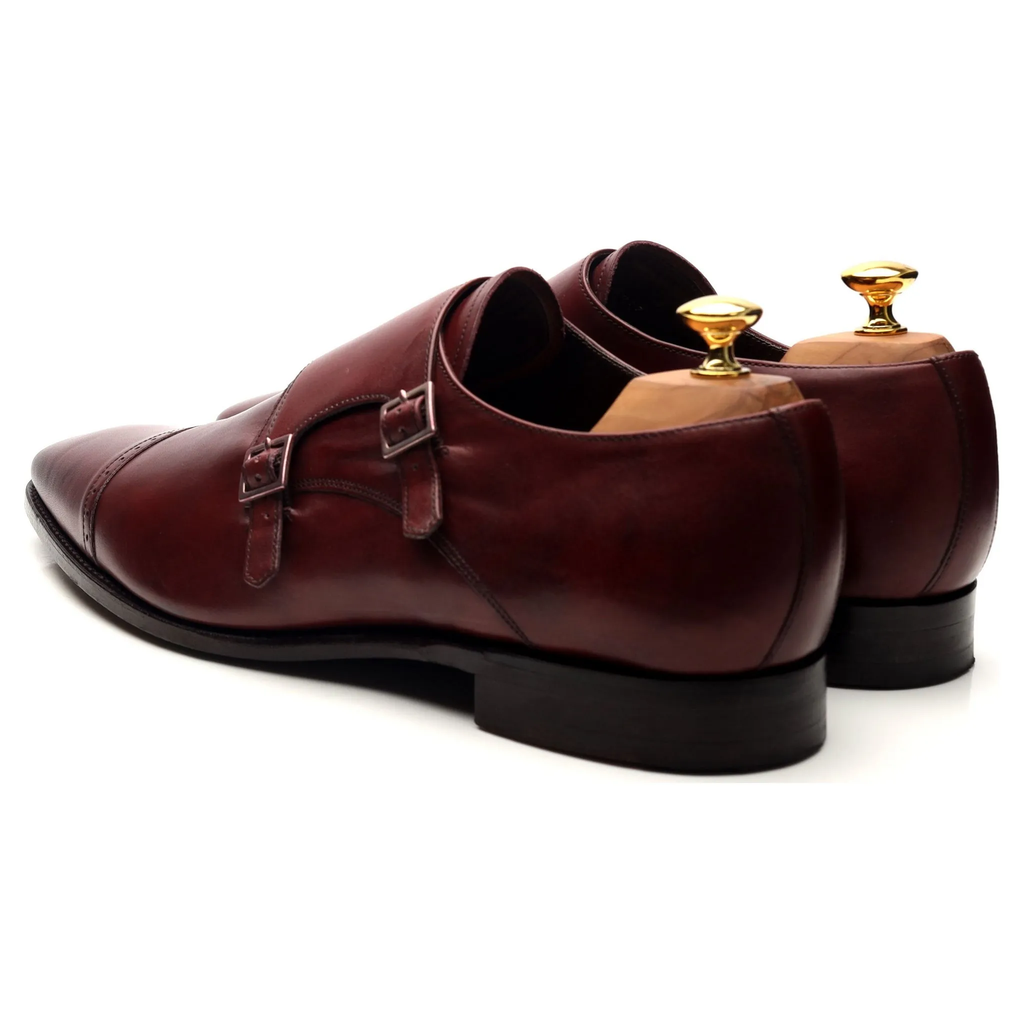 'Lancaster' Burgundy Leather Doble Monk Strap UK 12 FX