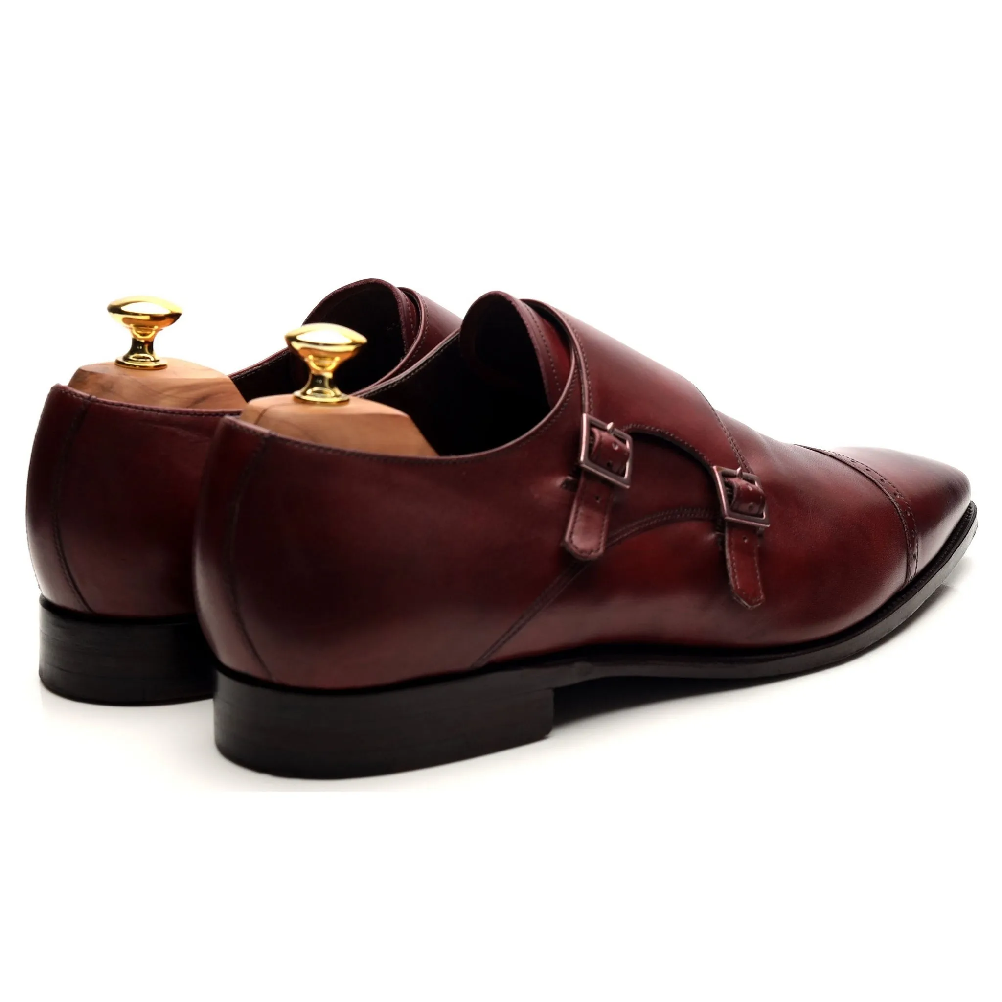 'Lancaster' Burgundy Leather Doble Monk Strap UK 12 FX