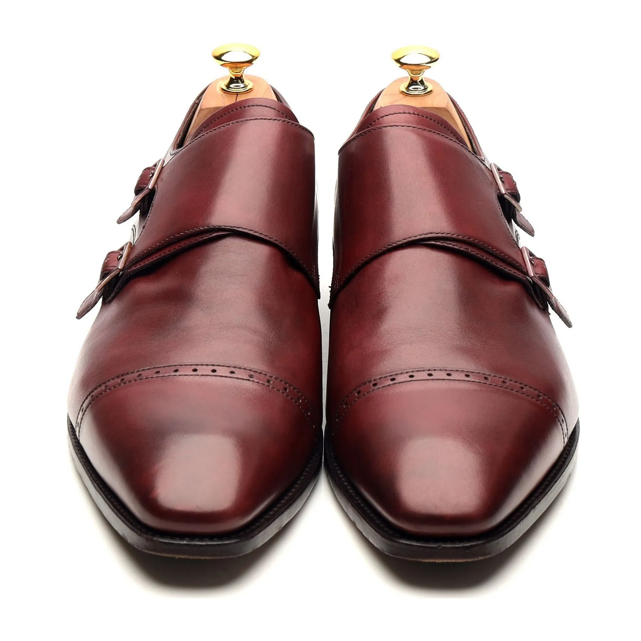 'Lancaster' Burgundy Leather Doble Monk Strap UK 12 FX