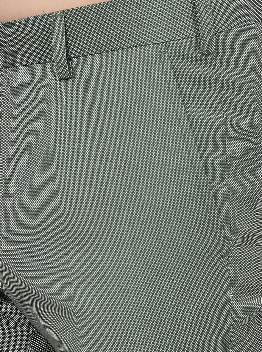 Light Green Solid Slim Fit Formal Trouser | Metal