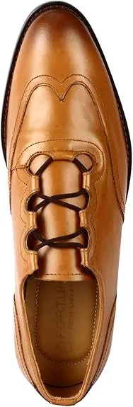 Love and Liberty Men's Genuine Tan Lace Up Dress Shoes Size 10 Pair of Shoes