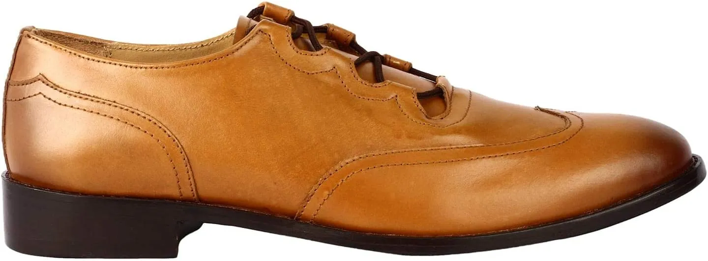 Love and Liberty Men's Genuine Tan Lace Up Dress Shoes Size 10 Pair of Shoes