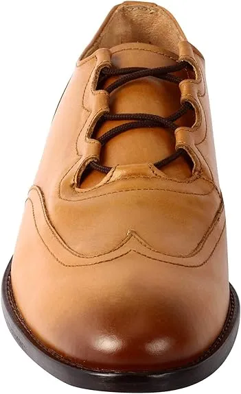 Love and Liberty Men's Genuine Tan Lace Up Dress Shoes Size 10 Pair of Shoes