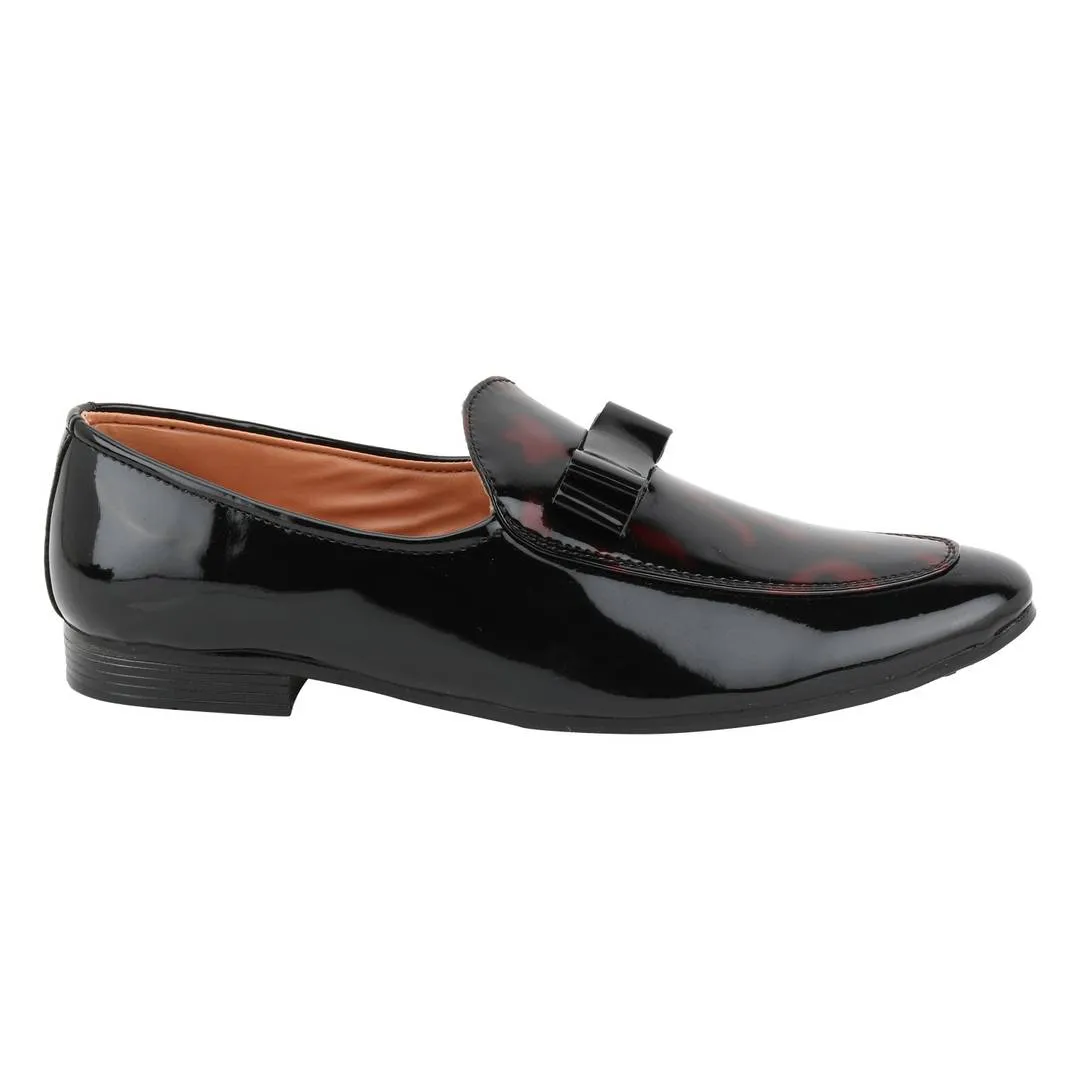 Men Glossy Black Synthetic Leather Shiny Patent Formal Shoes