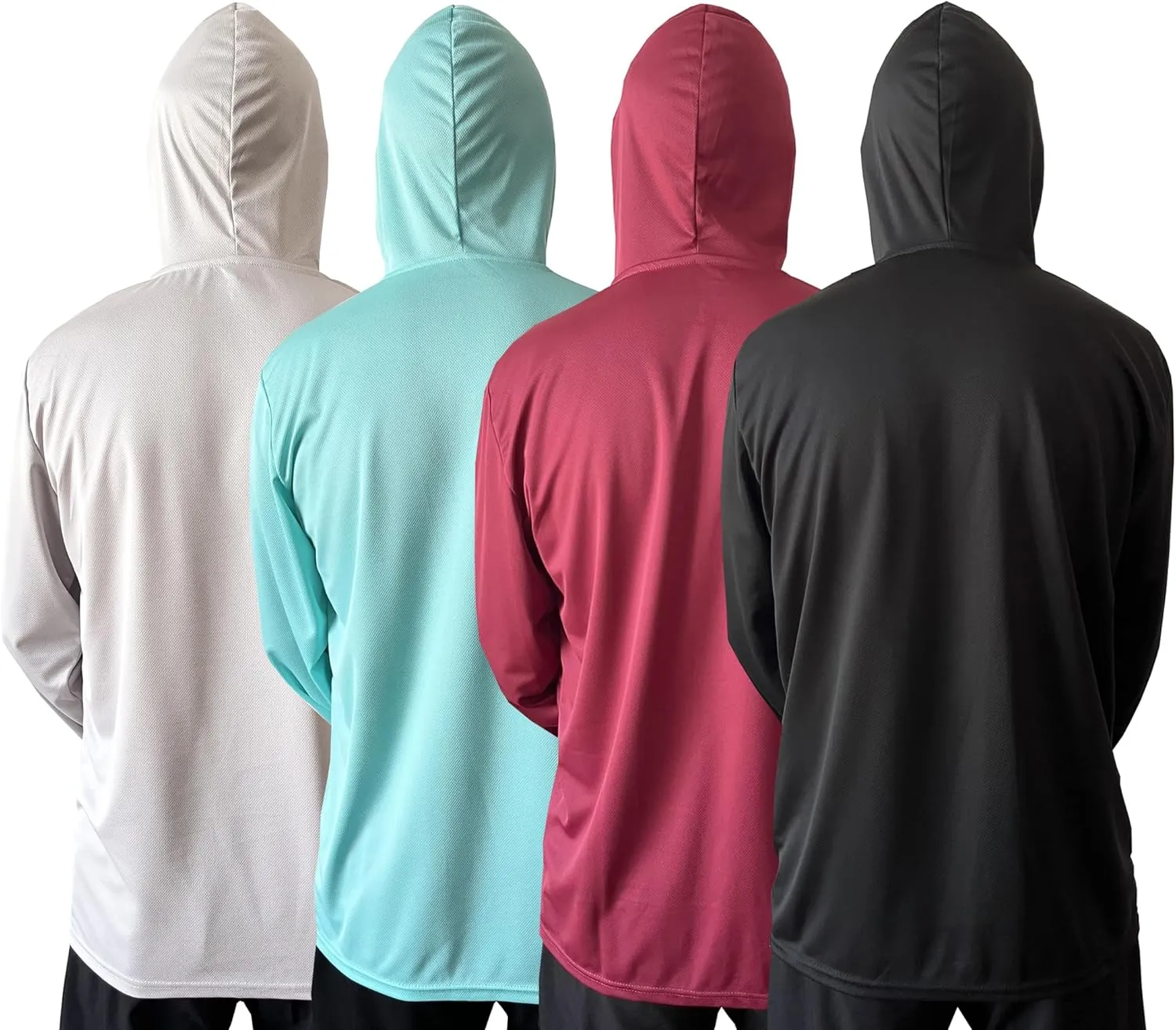 Men UPF 50  Fishing Hiking Workout Active T-Shirts Lightweight Long Sleeve Shirts with Hood