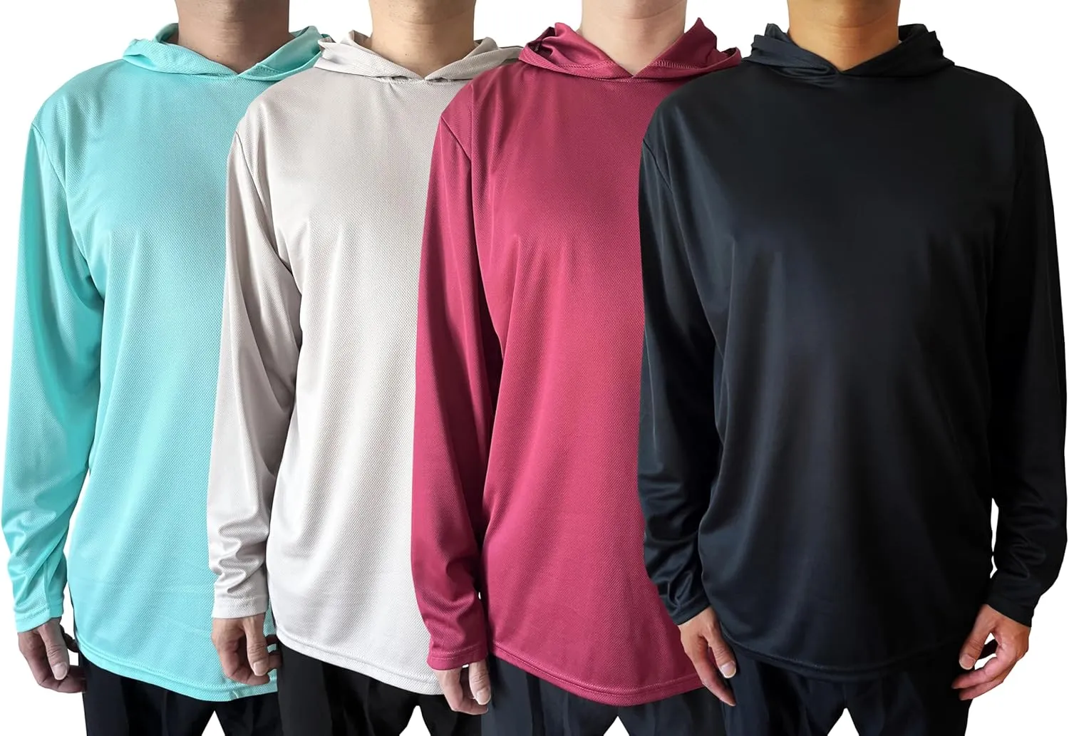 Men UPF 50  Fishing Hiking Workout Active T-Shirts Lightweight Long Sleeve Shirts with Hood