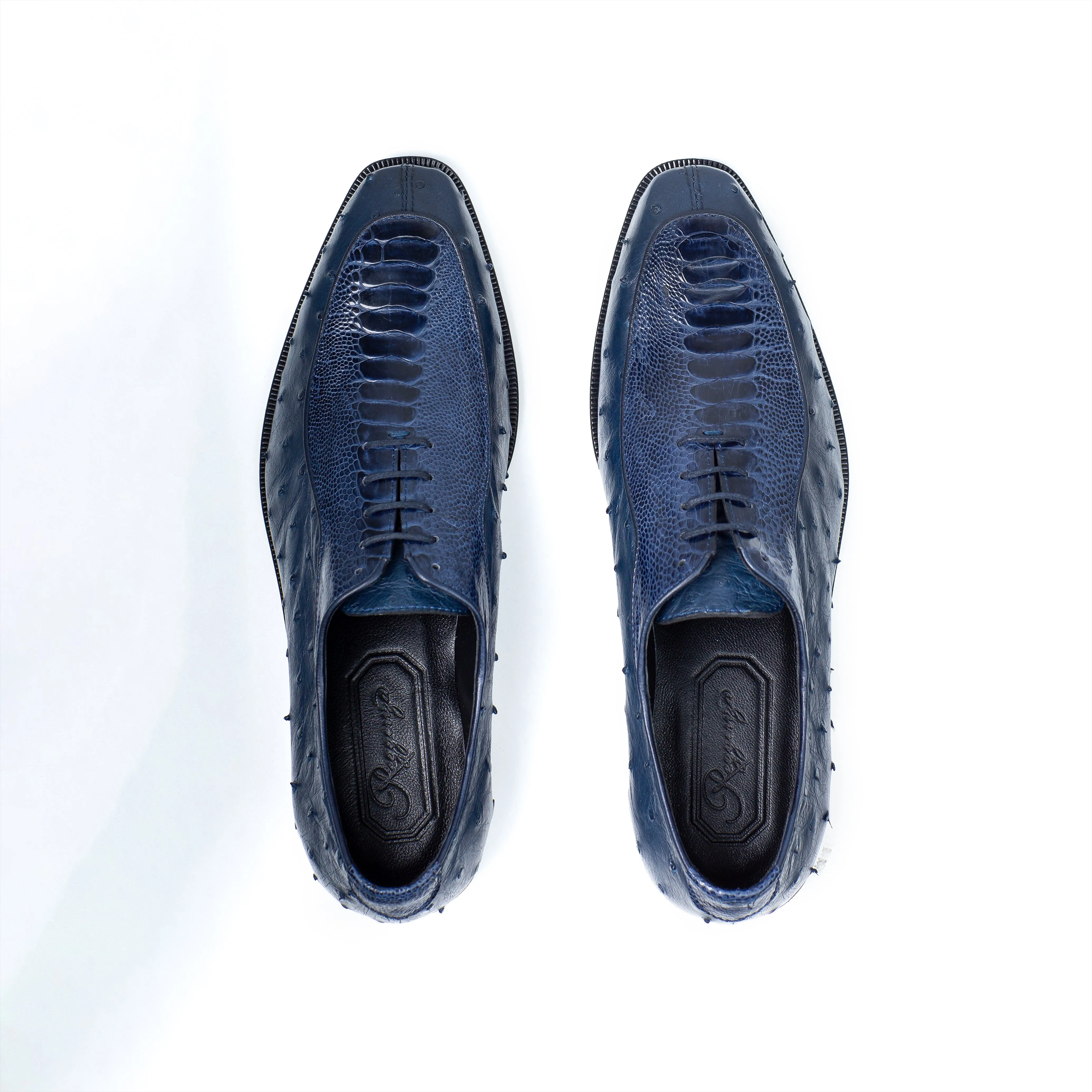 OSTRICH & CROCODILE LEATHER DERBY SHOES