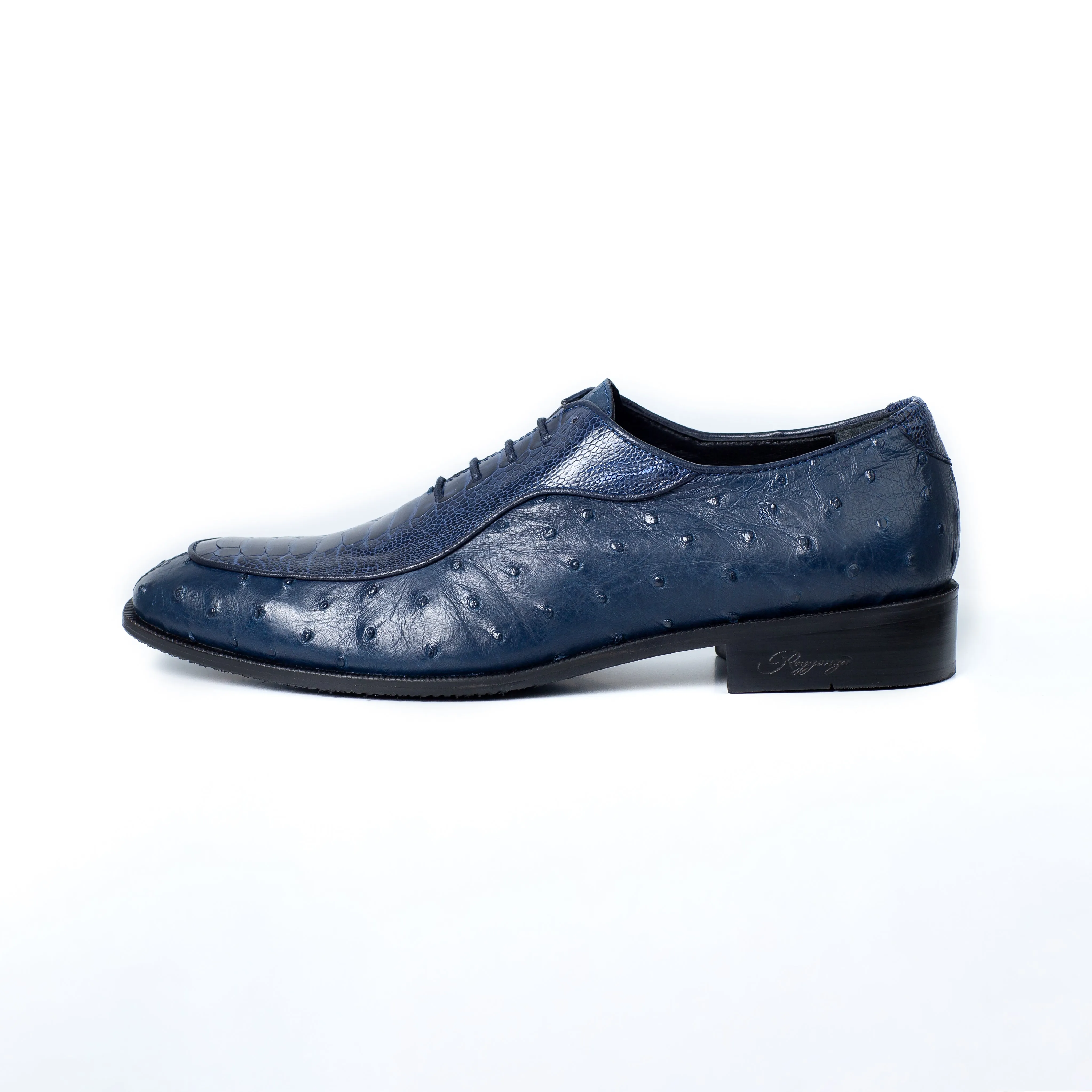 OSTRICH & CROCODILE LEATHER DERBY SHOES