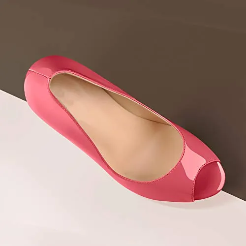 Peep Toe Silp-on High Heel Pumps Patent Leather