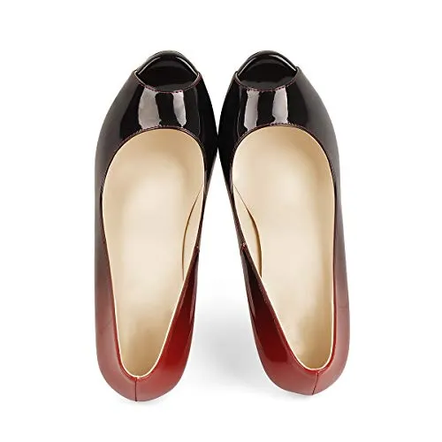 Peep Toe Silp-on High Heel Pumps Patent Leather