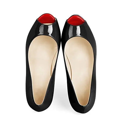 Peep Toe Silp-on High Heel Pumps Patent Leather