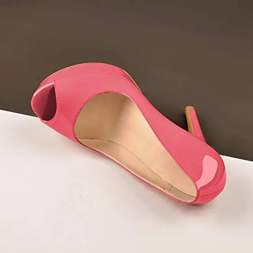 Peep Toe Silp-on High Heel Pumps Patent Leather