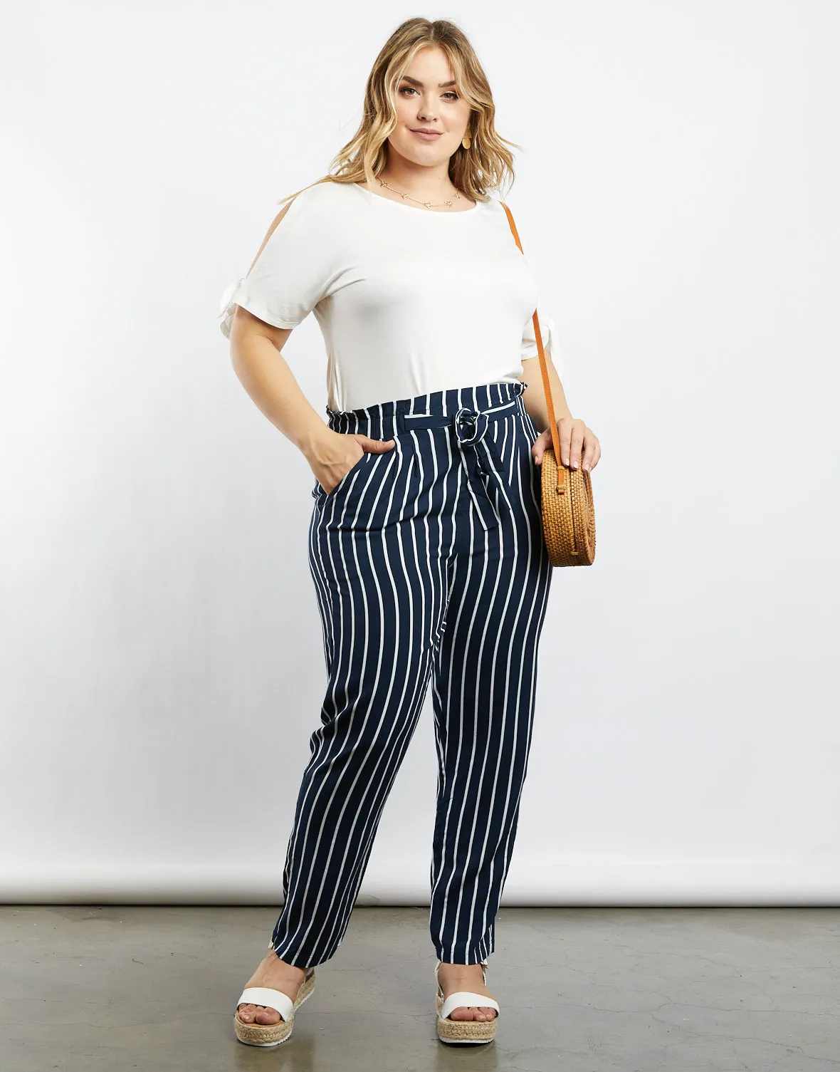Plus Size Amelia Pinstriped Pants
