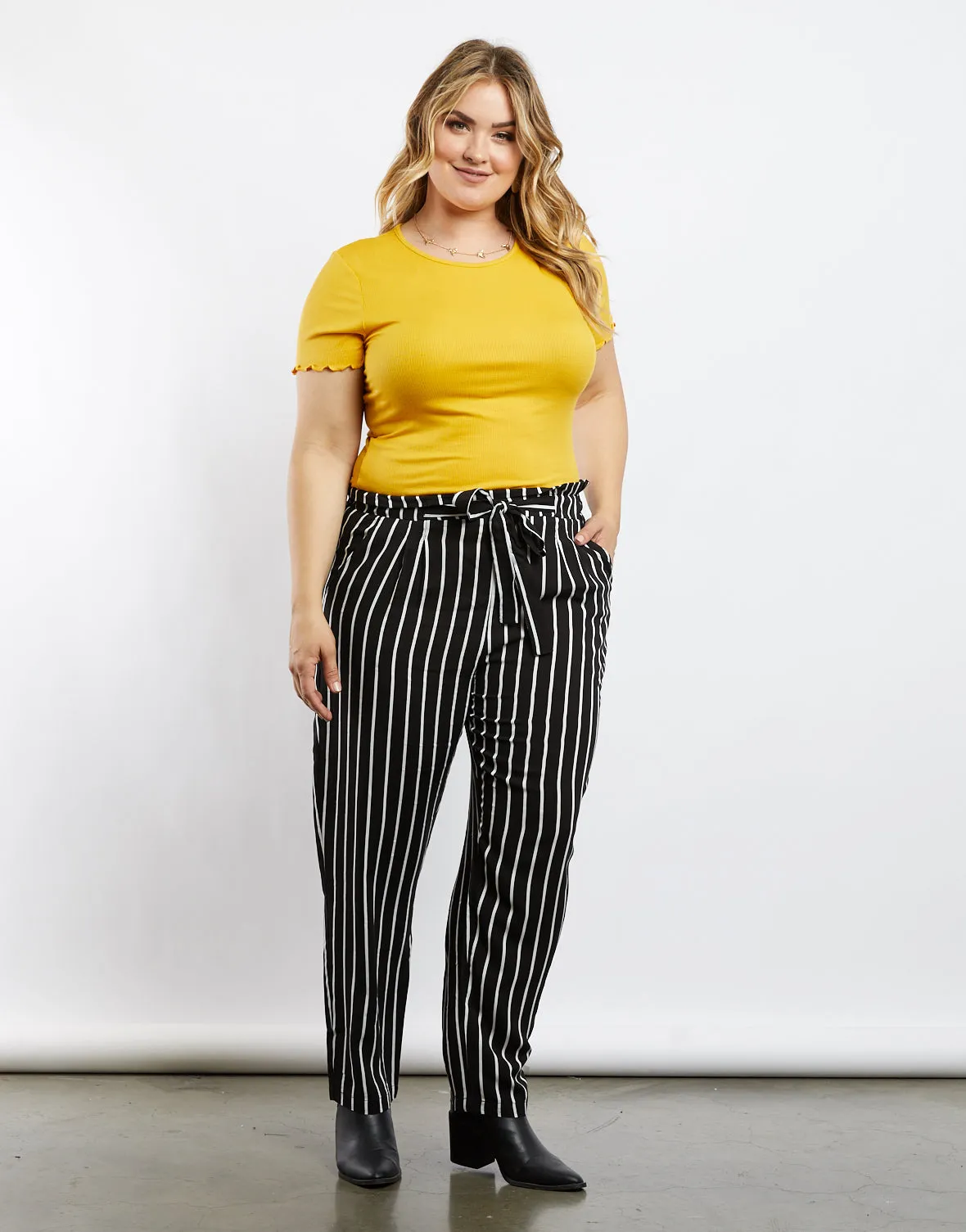Plus Size Amelia Pinstriped Pants