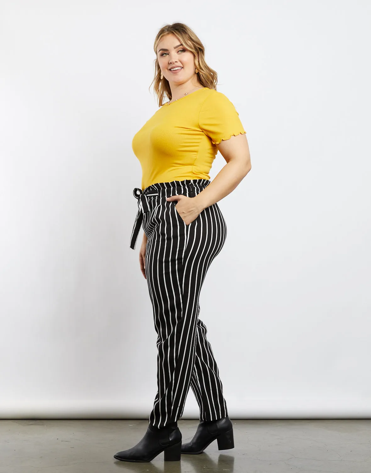 Plus Size Amelia Pinstriped Pants