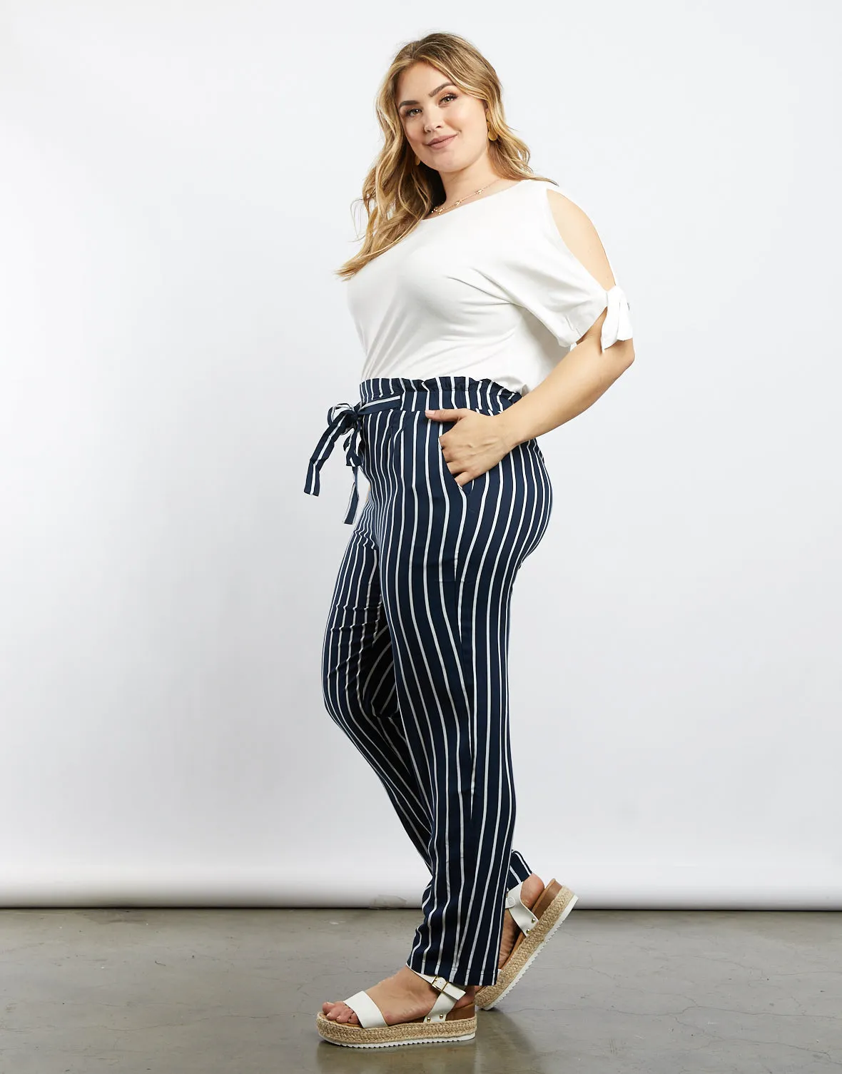 Plus Size Amelia Pinstriped Pants