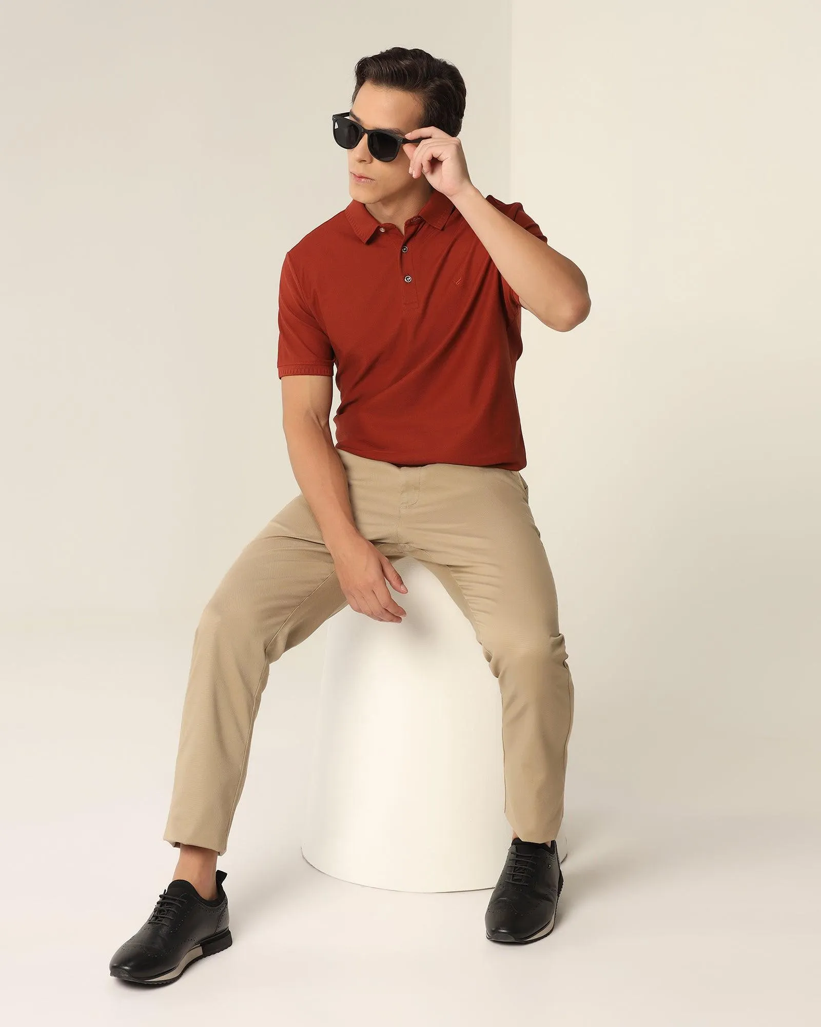 Polo Rust Orange Solid T-Shirt - Bingo