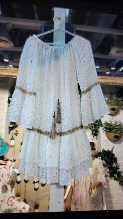 Ranee's white eyelet dress
