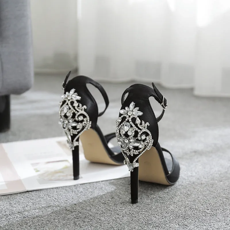 Rhinestone Back Heels