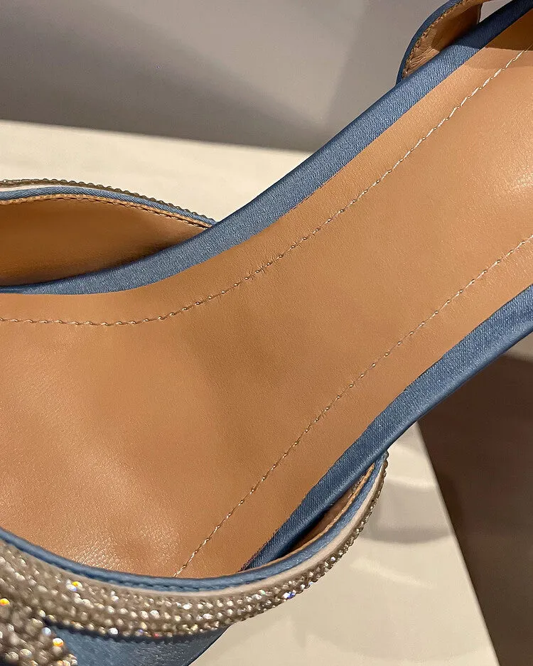 Rhinestone Satin Banquet High Heels