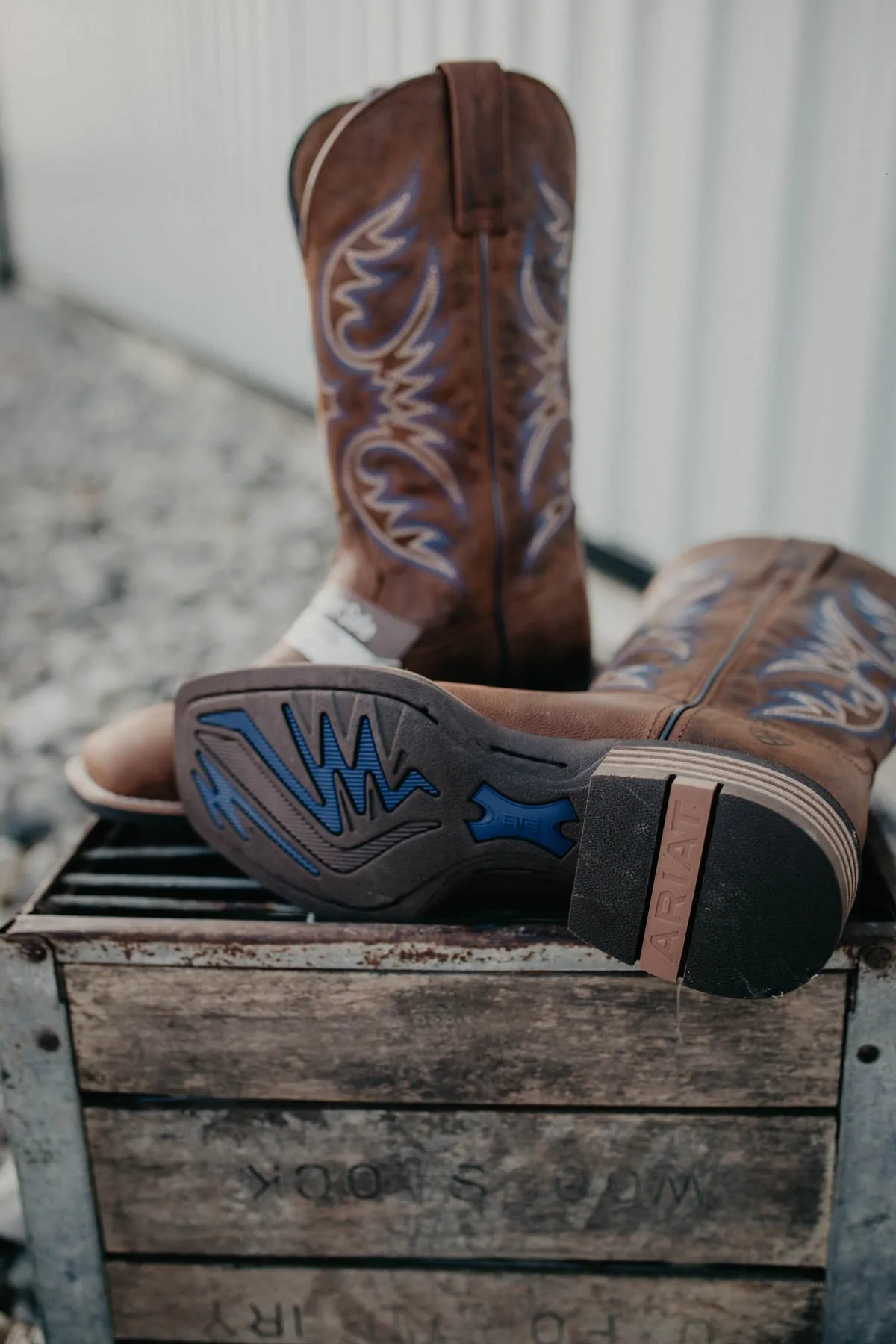'Ricochet' Men's Ariat Cowboy Boot {Weathered Chestnut} (D & EE Widths)