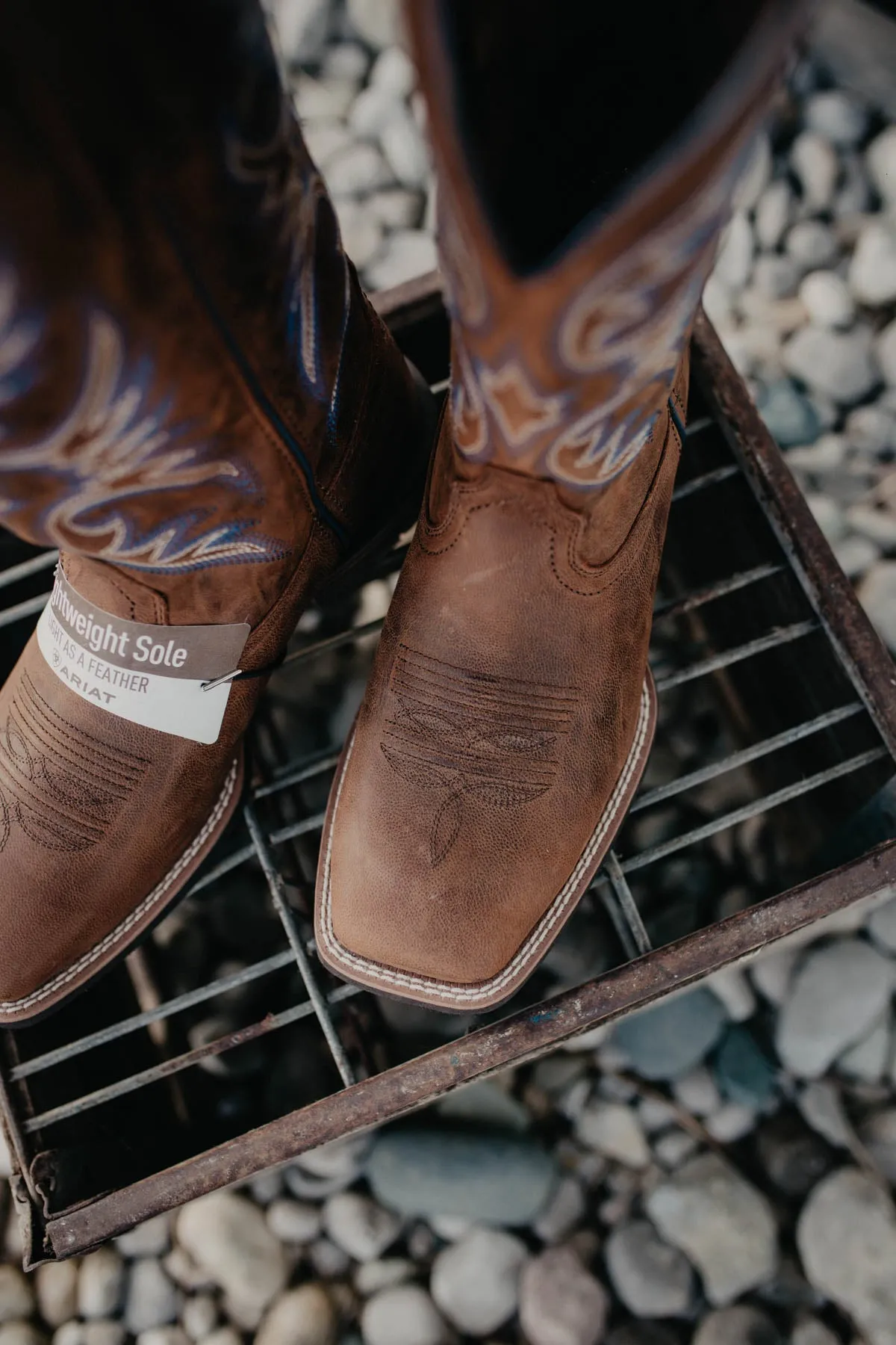 'Ricochet' Men's Ariat Cowboy Boot {Weathered Chestnut} (D & EE Widths)