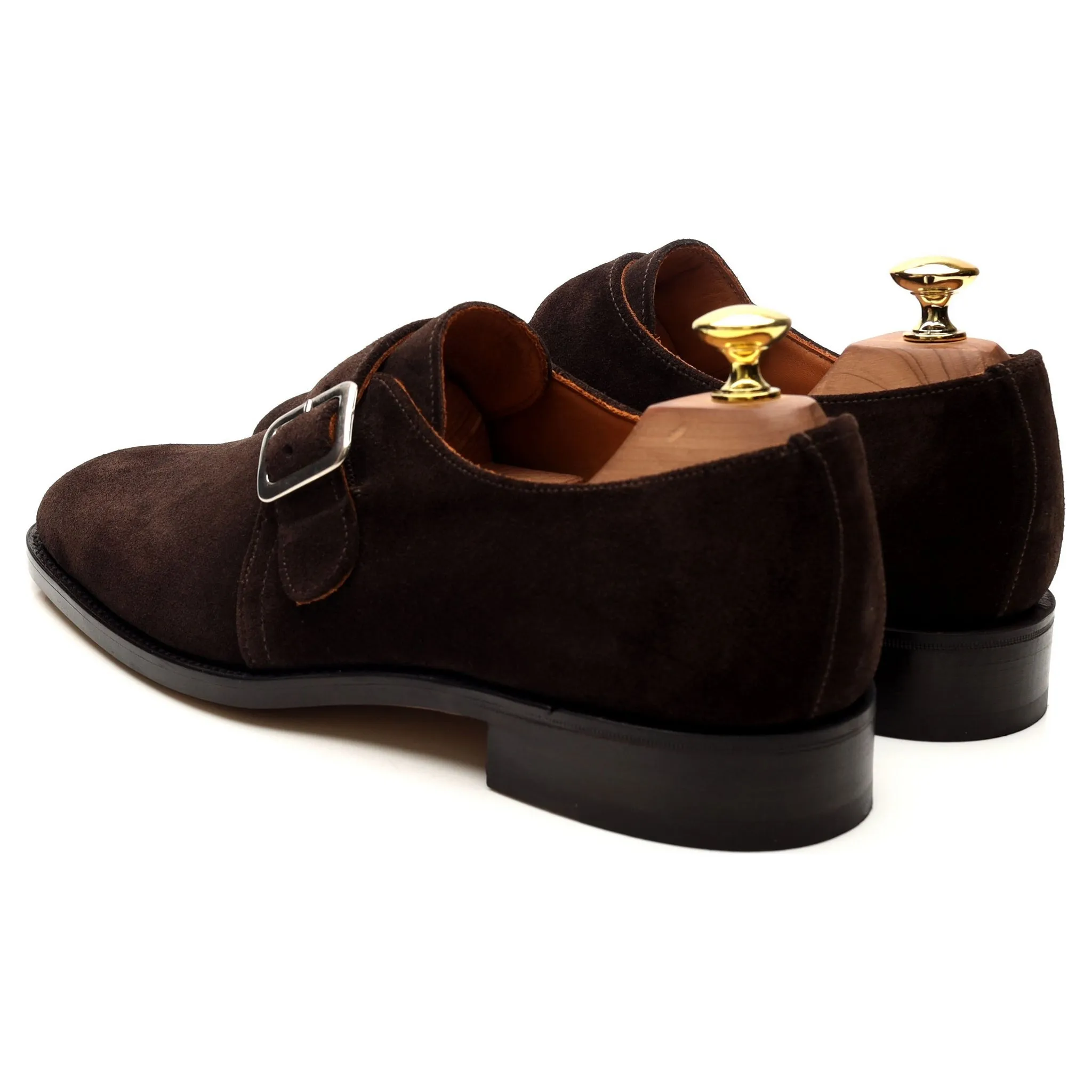 'Rome' Dark Brown Suede Monk Strap UK 8 F