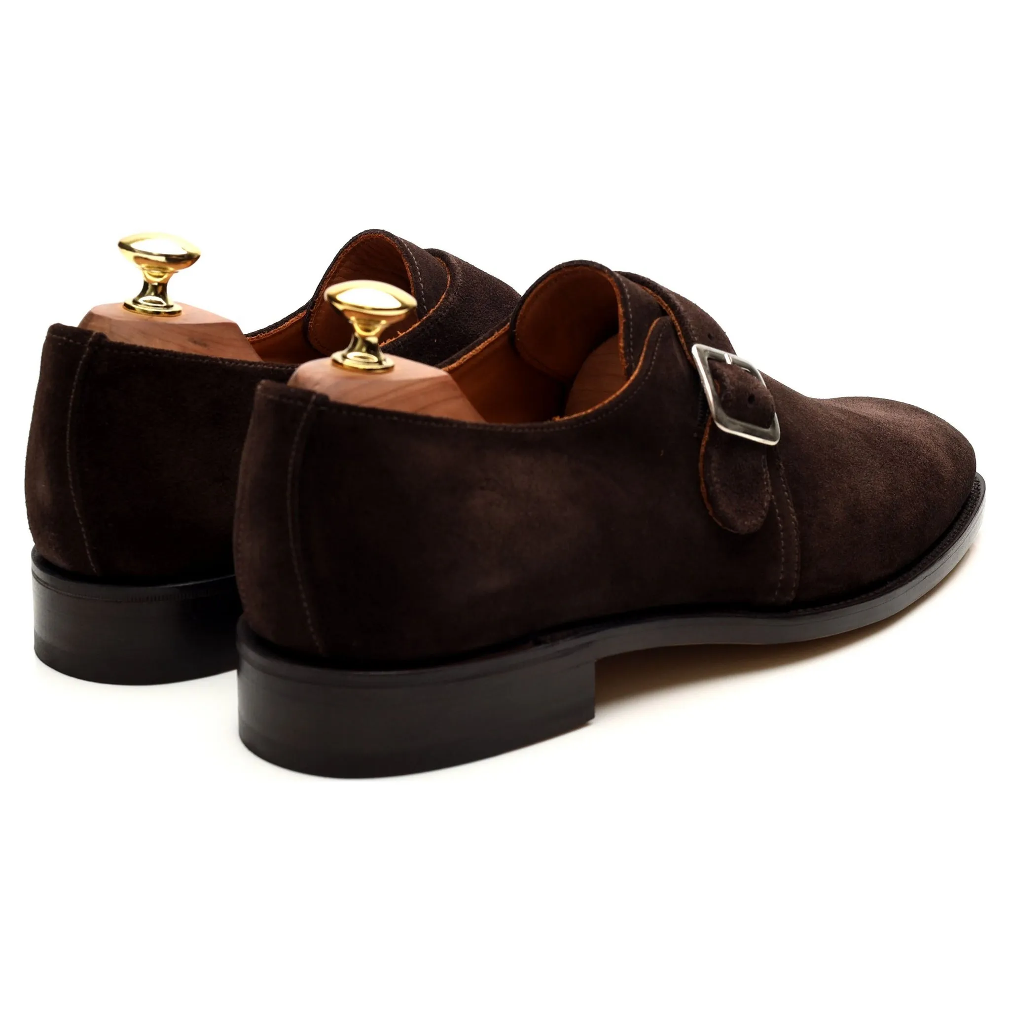 'Rome' Dark Brown Suede Monk Strap UK 8 F