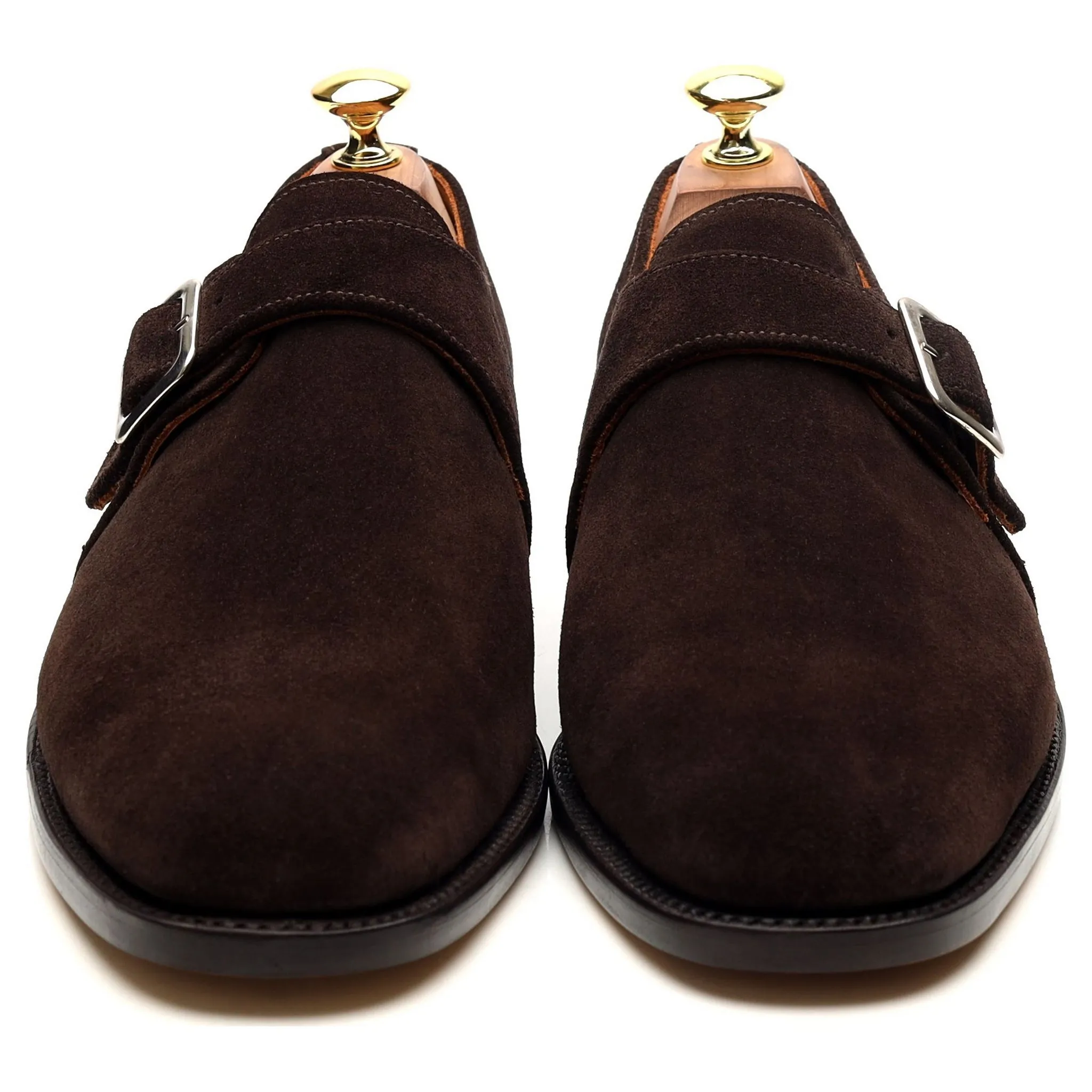 'Rome' Dark Brown Suede Monk Strap UK 8 F