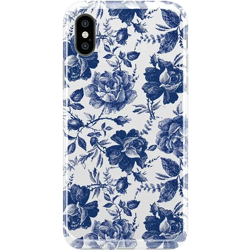 Rose to Fame | Blue & White Rose Floral Case