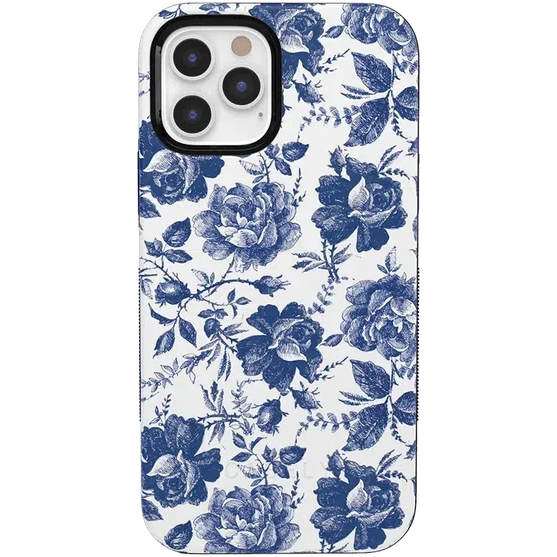 Rose to Fame | Blue & White Rose Floral Case