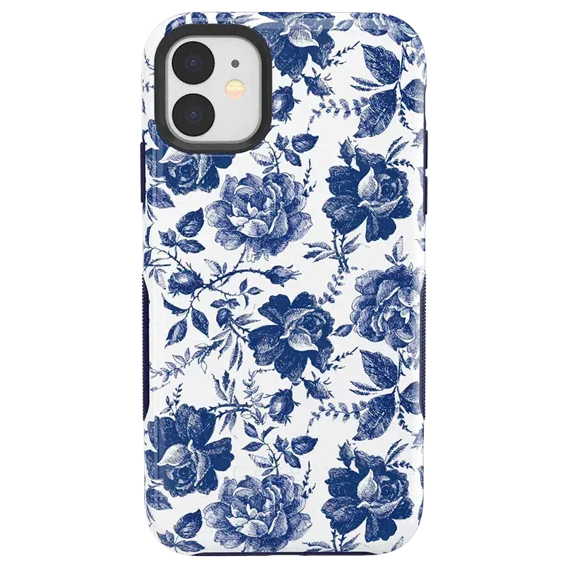 Rose to Fame | Blue & White Rose Floral Case