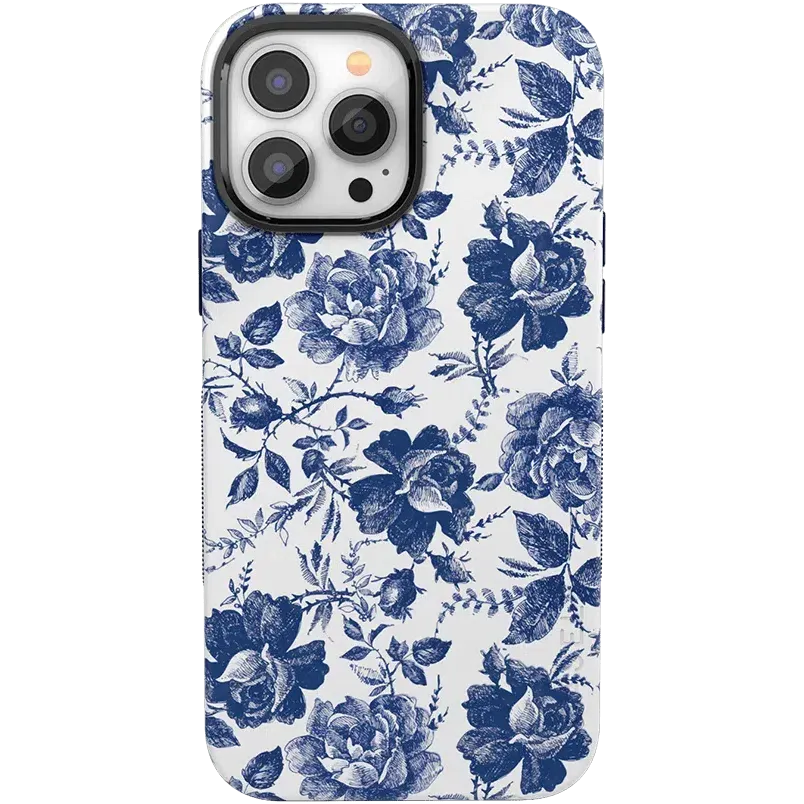 Rose to Fame | Blue & White Rose Floral Case
