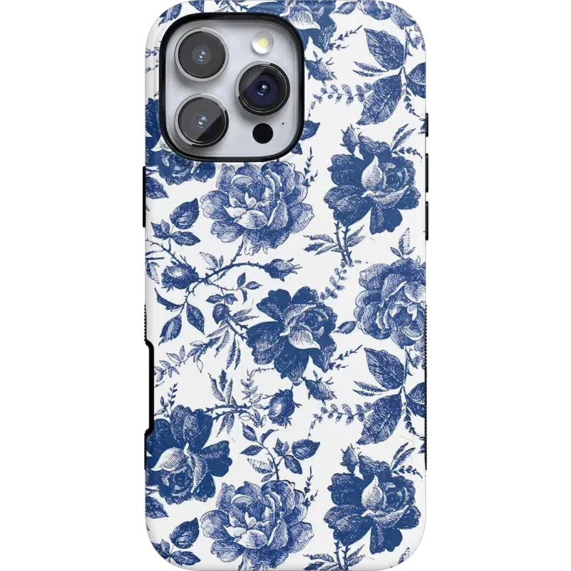 Rose to Fame | Blue & White Rose Floral Case