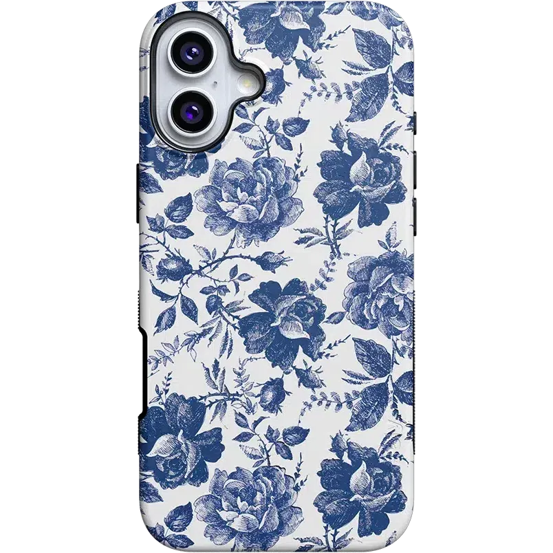 Rose to Fame | Blue & White Rose Floral Case