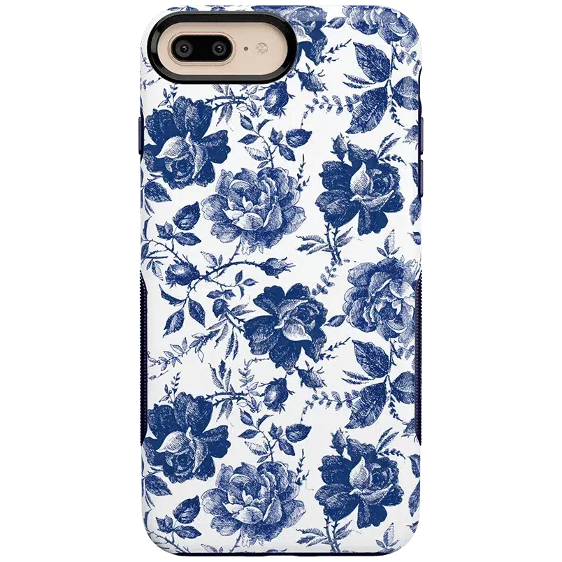 Rose to Fame | Blue & White Rose Floral Case