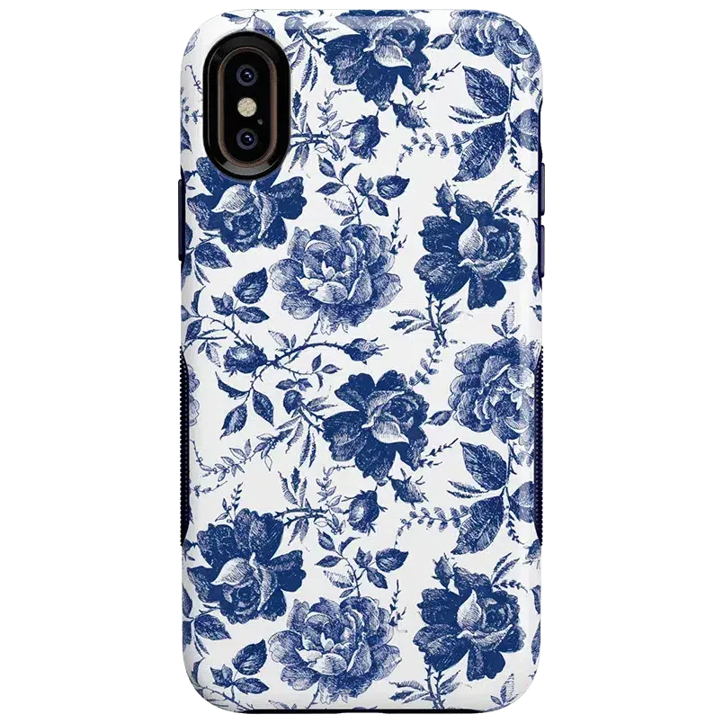 Rose to Fame | Blue & White Rose Floral Case