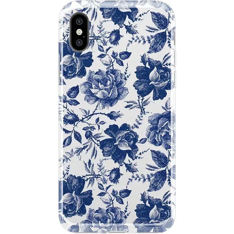 Rose to Fame | Blue & White Rose Floral Case